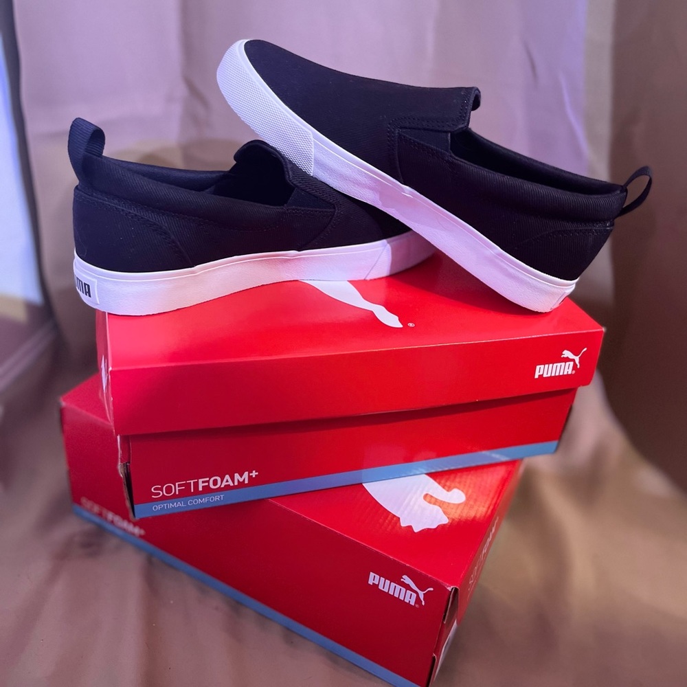 Brand New Black Puma Slide-on Sneakers